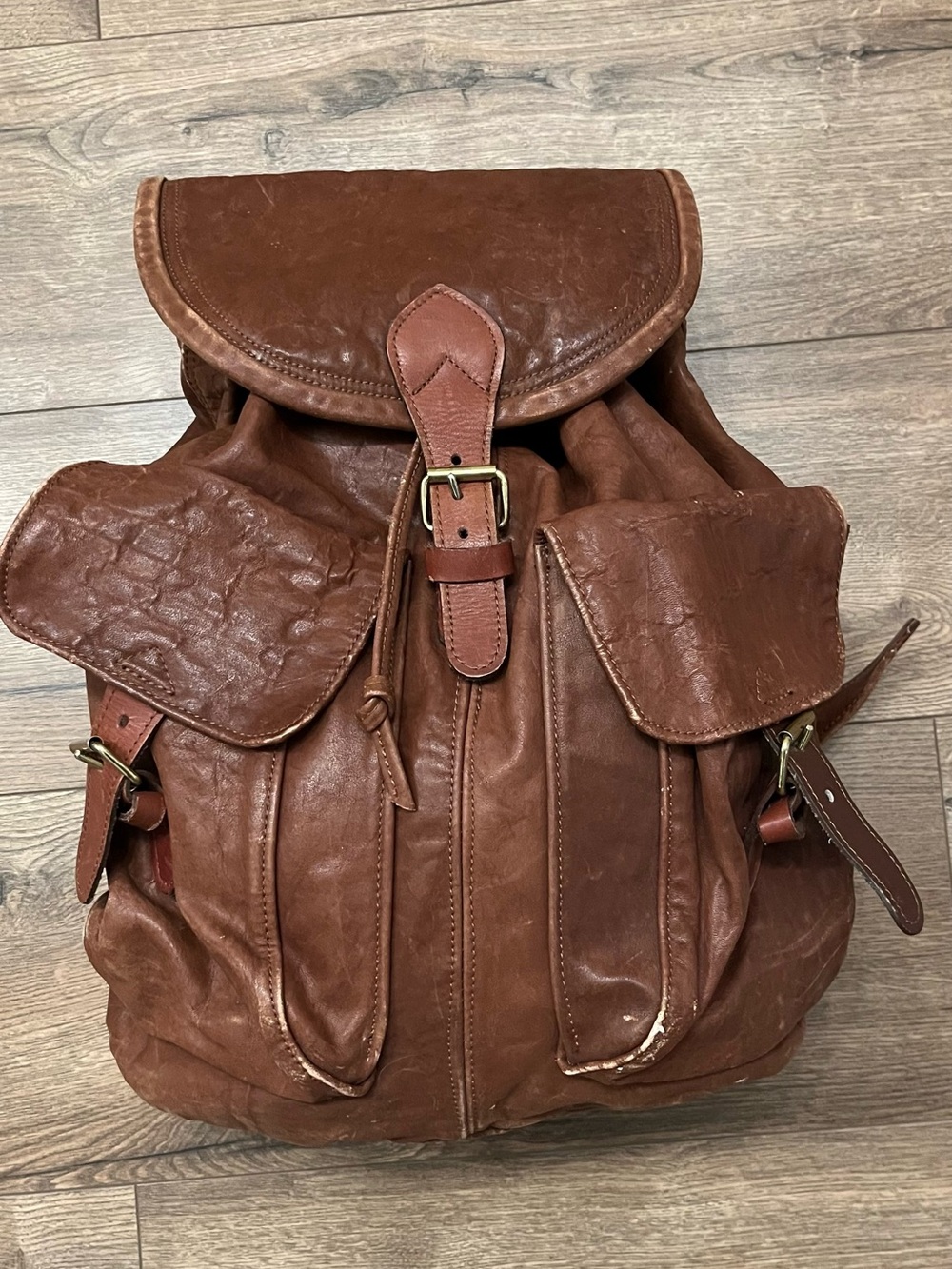 Men's Brown Leather Backpack Rucksack – Vintage Carryall